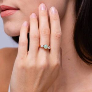 Oval Solitaire Opal Cocktail Ring