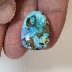 15.4 ct Aqua Blue Queensland Boulder Opal With Amazing Pattern, Twin UN-0159