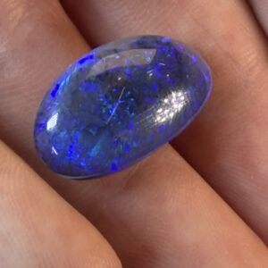 13.1 ct Natural Black Opal With Electric Purple Blue And Aqua Fire