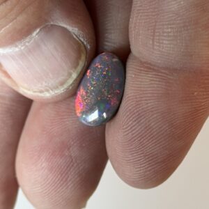 2.3 ct Lightning Ridge Black Opal With Red Fire And Full Spectrum