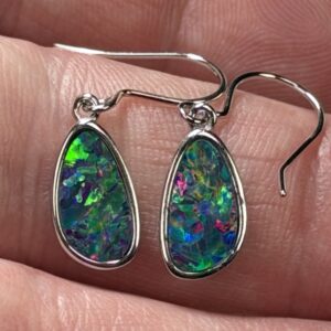 Mosaic Boulder Opal Teardrop Earrings