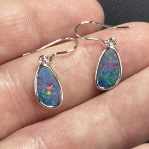 Petite Australian Opal Silver Drops