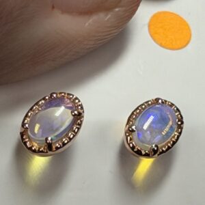 Opal Drop Earrings in Rose Gold Frame