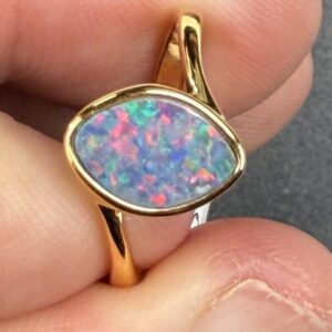 Opal Gold Plated Silver Ring