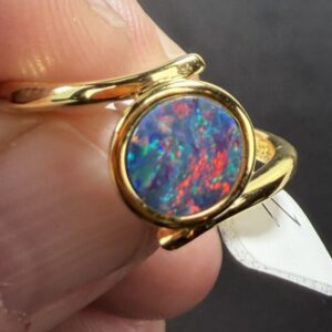 Opal Gold Plated Silver Ring
